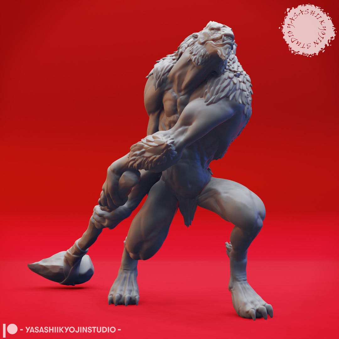 Quaggoth - Stone Club - 3D Printed Mini for Tabletop Gaming, Dungeons ...