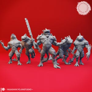 Troglodyte Warband - bundel - 3D-geprinte mini voor tabletop gaming, Dungeons and Dragons, Pathfinder, Kings of War en andere RPG&#39;s