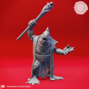 Kuo-toa - Archpriest - 3D Printed Minis for Tabletop Gaming, Dungeons and Dragons, Pathfinder, Kings of War and other RPG's