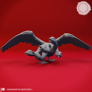 Goose Hydra - 5 Headed - 3D Printed Mini for Tabletop Gaming, Dungeons and Dragons, Pathfinder, Kings of War and other RPG&#39;s