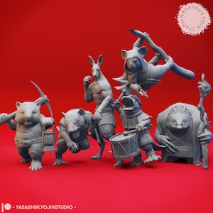 Aussie-folk Mob - Bundle - 3D Printed Minis for Tabletop Gaming, Dungeons and Dragons, Pathfinder, Kings of War and other RPG's