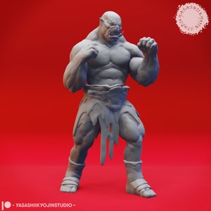 Orc - Brawler - 3D Printed Mini for Tabletop Gaming, Dungeons and Dragons, Pathfinder, Kings of War and other RPG&#39;s