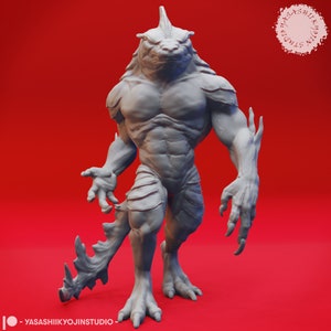 Troglodyte - Alert - 3D-geprinte mini voor tabletop gaming, Dungeons and Dragons, Pathfinder, Kings of War en andere RPG&#39;s