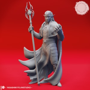 Drow - Magier - 3D Gedruckt Mini für Tabletop Gaming, Dungeons and Dragons, Pathfinder, Kings of War und andere RPG&#39;s