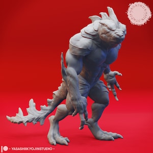 Troglodyte - Lurking - 3D-geprinte mini voor tabletop gaming, Dungeons and Dragons, Pathfinder, Kings of War en andere RPG&#39;s