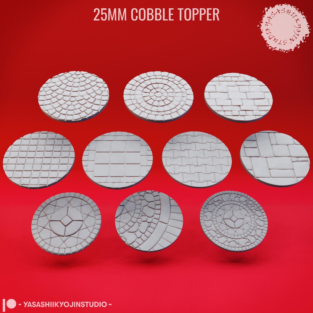 Basing Topper - Cobble - 25mm - 3D Printed Minis for Tabletop Gaming: D ...