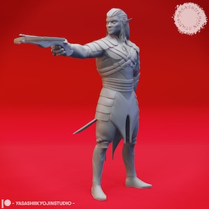 Drow - Crossbow - 3D Printed Mini for Tabletop Gaming, Dungeons and Dragons, Pathfinder, Kings of War and other RPG&#39;s