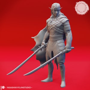 Drow - Ranger - 3D Printed Mini for Tabletop Gaming, Dungeons and Dragons, Pathfinder, Kings of War and other RPG&#39;s