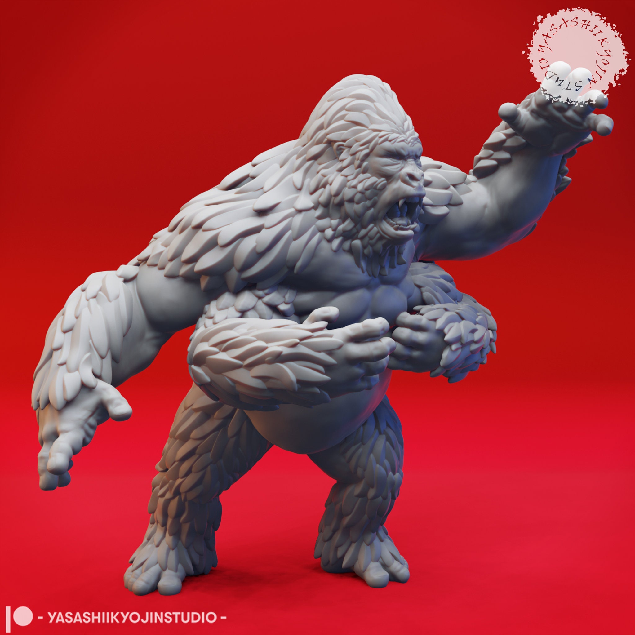 Girallon - Charging - 3D Printed Mini for Tabletop Gaming, Dungeons and Dragons, Pathfinder, Kings of War and other RPG's