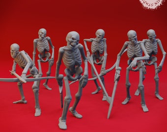 Skeleton Warband - Bundle - 3D Printed Minis for Tabletop Gaming, Dungeons and Dragons, Pathfinder, Kings of War and other RPG's