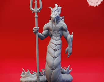 Flame Salamander - Guard- 3D Printed Mini for Tabletop Gaming, Dungeons and Dragons, Pathfinder, Kings of War and other RPG's
