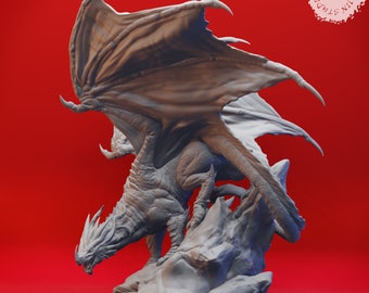 Dragon - Adult Red - 3D Printed Mini for Tabletop Gaming, Dungeons and Dragons, Pathfinder, Kings of War and other RPG's