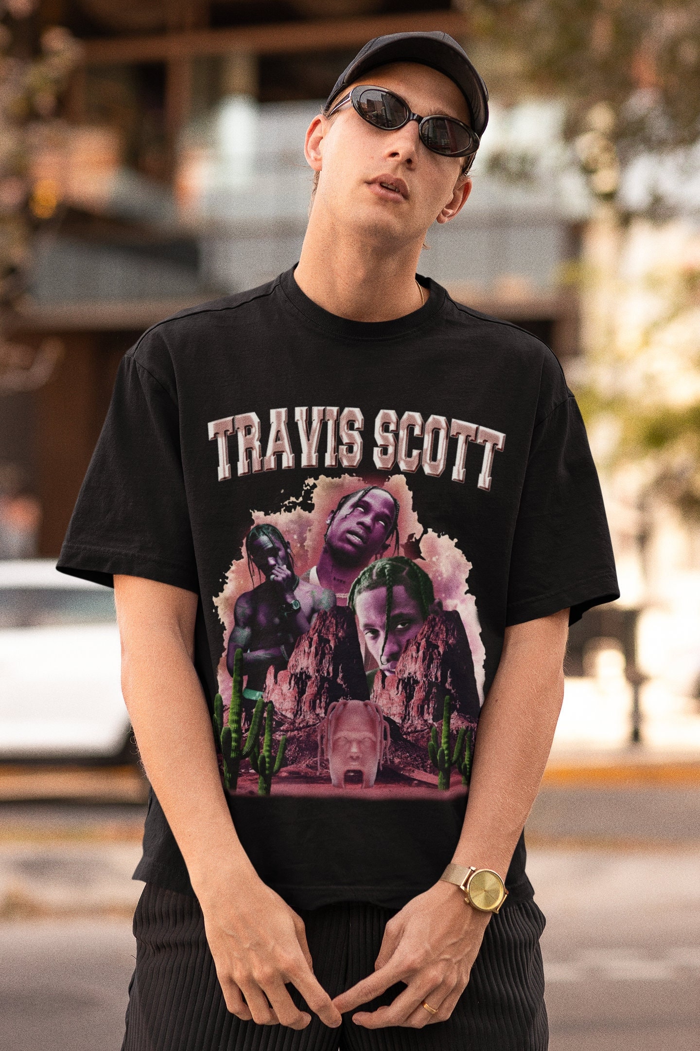 Travis Scott Cactus Jack T Shirt Custom Tee Hip Hop Style -  Denmark