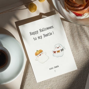 Happy Halloween Card, Halloween Greeting Card, Custom Halloween Greeting Card, Personalized Halloween, Cute Halloween Gift, Cute Ghost Hug