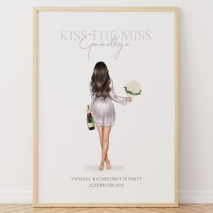 &quot;Personalisierter Kuss Die Fräulein Auf Wiedersehen, Henne-Party-Gästebuch, Henne-Wochenendgeschenk, Fräulein für Frau Gästebuch, Brautpartygeschenk, Andenken-Erinnerung.&quot;