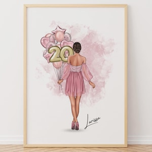 Personalised Birthday Print - 16th, 18th, 20th - Keepsake Gifts For Her, Women, Girls - Daughter, Granddaughter, Sister, Niece, Friend