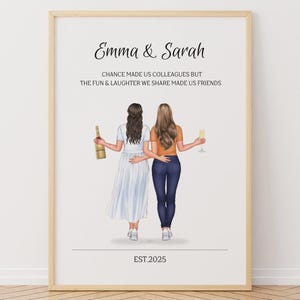 Work Colleague Print, Leaving Present, Work Best Friend Gift, Co-worker Gift, Retirement Gift, Colleague Gift, Custom Illustration