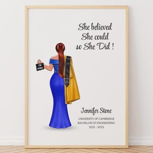 Abitur Geschenk für Sie, personalisierter Abitur-Druck, personalisierte Abitur-Illustration, benutzerdefinierter Abitur-Druck, Geschenk für Sie