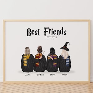 Personalisiertes Geschenk für Zauberer, Beste Freunde Geschenk, Geburtstagsgeschenk für den Besten Freund, Zauberer Fan Geschenk, Beste Freunde Zauberer Druck, Halloween