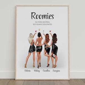 Roommates Gift, Custom Roommates Print, Personalized Roommate Gift, Dorm Decor Roomies Gift, Wall Decor For College, Roomies Gift