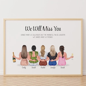 Colleague Leaving Gift, Friendship Print, Co-Worker Gifts, Retirement Gift, New Job Gifts, Leaving Gift, Custom Portrait, Leaving Present