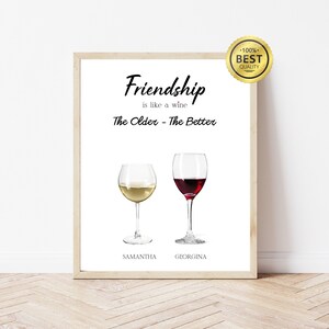 Bebidas de mejores amigos: impresión personalizada, impresión de bebida personalizada, regalo de impresión personalizada, impresión de amistad, regalo para cumpleaños, regalo de recuerdo
