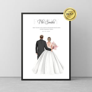 Impresión de boda personalizada, Novia y novio, Sr. y Sra., Regalo de boda, Impresión de boda con mascotas, Regalo de boda, Recién casados