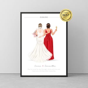 Regalo personalizzato per damigella d'onore, regalo per damigella d'onore, regalo per la sposa, regalo per damigella d'onore, stampa da damigella d'onore, stampa di nozze