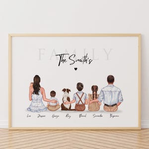 Custom Portrait Family Print, Personalized Gift for Family, Our Family Print, Gift for Mom Dad, Housewarming Gift, Father&#39;s Day Gift