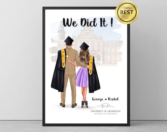 Personalized Couple Graduation Gift, Graduation Gift for Couple, Graduation Gift for Girlfriend, Gift for Boyfriend, Best Friend Graduation