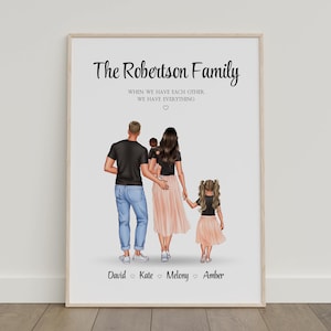 Personalised Family Print, Custom Our Family Gift, Family Dog Print, Personalized Family Portrait With Pets, Gift For Mum, Christmas Gifts