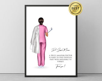 Personalized Doctor Appreciation Gift For Women, Thank You Gifts For Doctor, Custom Doctor Print, Doctor Graduation Gift, Doctor Retirement