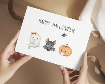 Digital Halloween Card printable | Printable Halloween Postcard | Printable Funny Halloween Card