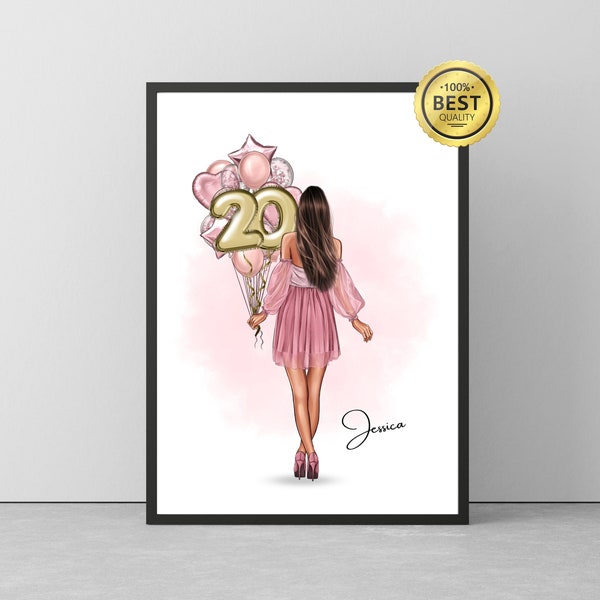 Personalised Birthday Print - 16th, 18th, 20th - Keepsake Gifts For Her, Women, Girls - Daughter, Granddaughter, Sister, Niece, Friend