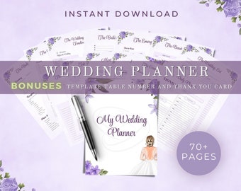 76 Page Wedding Planner Printable,Template Wedding Planner,Wedding Itinerary,Wedding Planning Book,Wedding Planning Checklist, DIGITAL