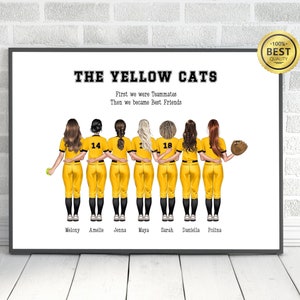 Softball team, Graduation gift, Personalised Softball gift for girls, Sport team gift, Softball player, Softball pitcher, Softball printable