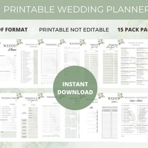 Printable Wedding Planner,Wedding Planner Kit, Wedding Binder Template,Wedding Planning Book, Wedding Organizer, PDF