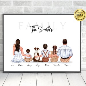 Portrait personnalisé, impression de famille, cadeau personnalisé pour la famille, impression de notre famille, cadeau pour maman et papa, cadeau de pendaison de crémaillère, cadeau de fête des pères
