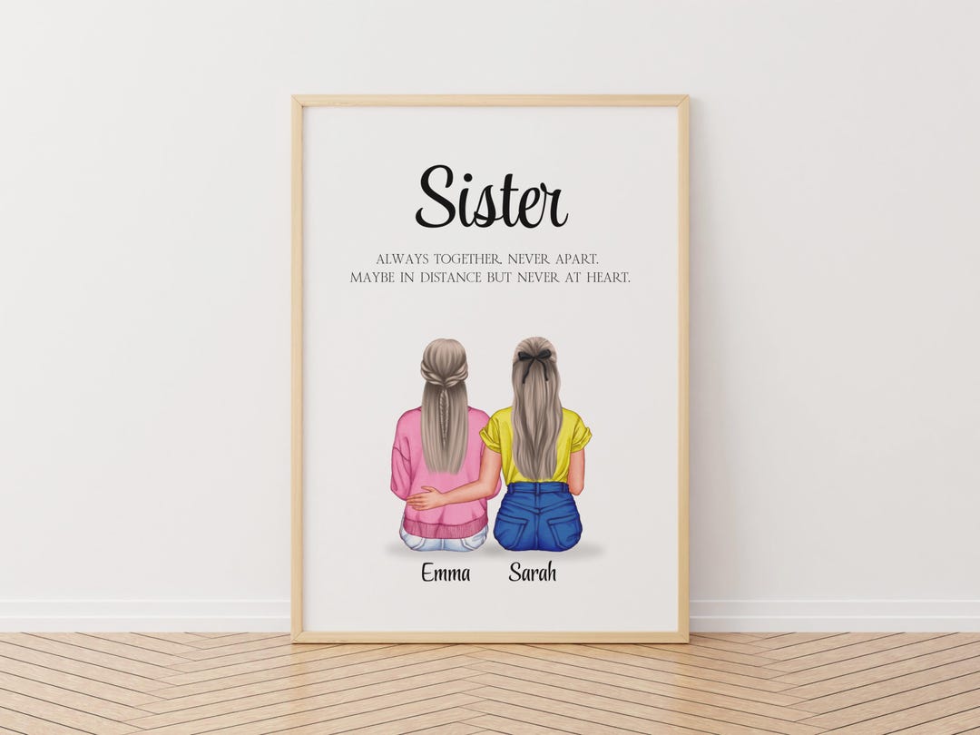 Personalised Sisters Print, Sister Gift, Birthday Gift for Sister ...