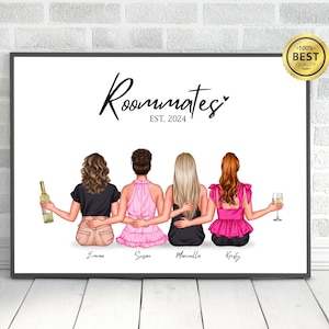 Roommate Gift Custom Roommates Print Personalized Roommate Gift Dorm Decor Roomies Gift Wall Decor For College Roommates Gift 4 Roomies Gift