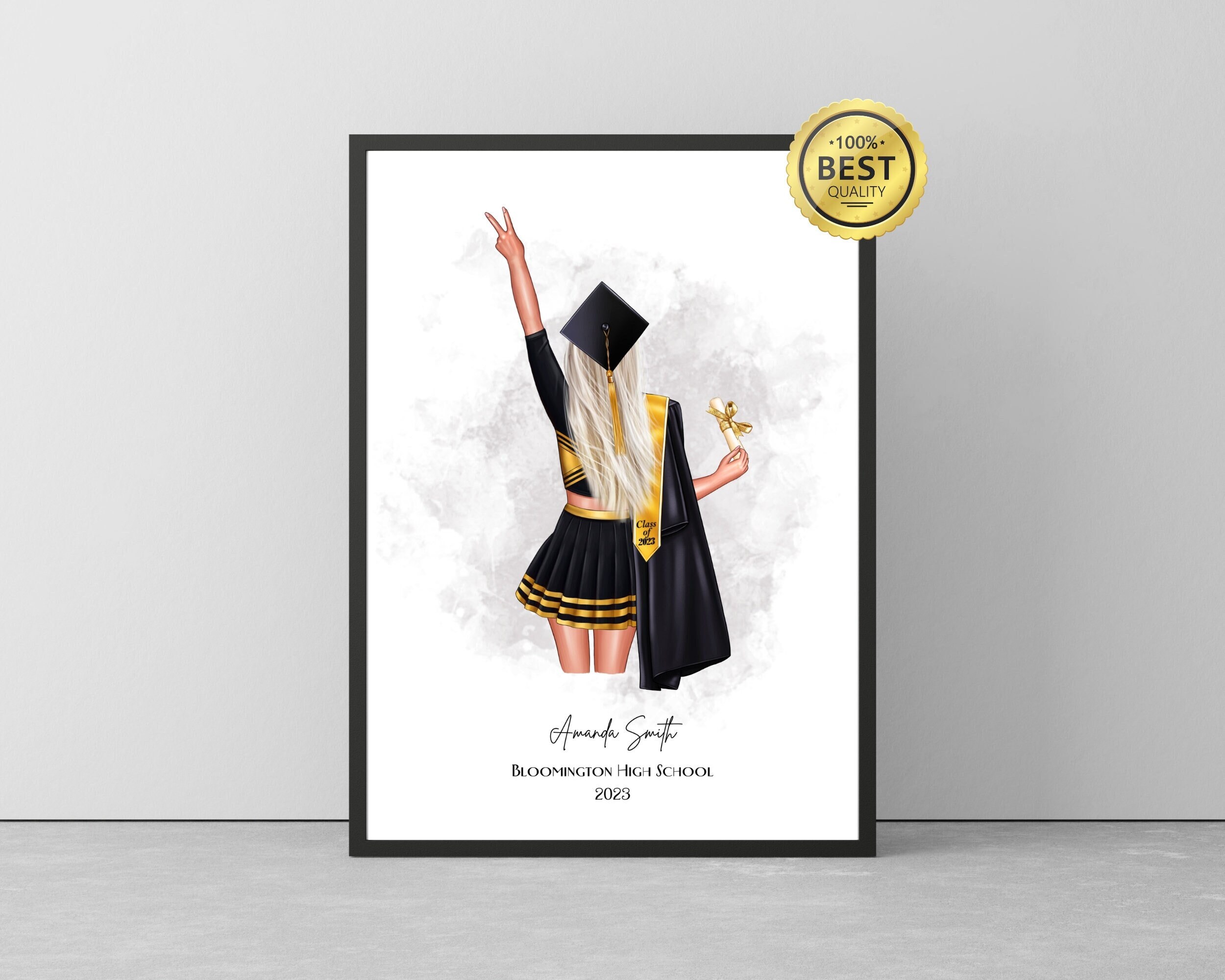 Cheerleading Graduation Print Personalized Cheerleader 