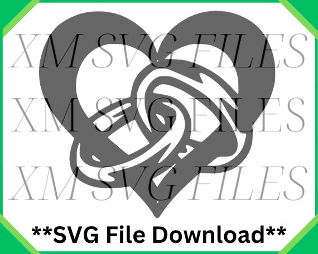 Wedding Rings With Heart SVG File, SVG Digital Download, Instant ...