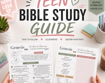 Teen Bible Study Workbook, Youth Scripture Guide, Christian Homeschool Resource, Sunday School Printable PDF