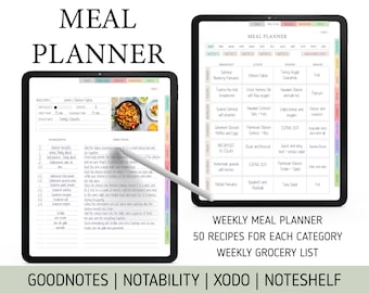 Digital Recipe Journal & Meal Planner: Goodnotes, 500+ Pages (Digital Download)