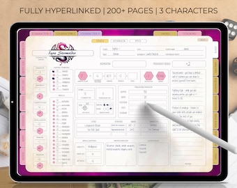 DND Character Journal | DND Digital Journal for Ipad | Goodnotes DND Journal | Campaign and Session Tracker | Character Sheet