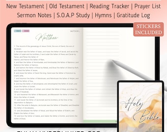 Digital Bible Journaling for Goodnotes | Bible Journal  with Study Templates and Gratitude Journal | Standard American version Bible