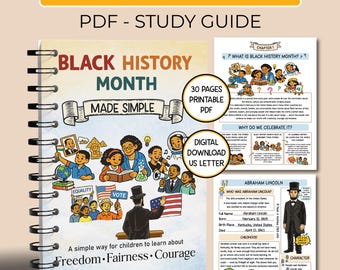 Black History Month Lessons for Kids, Printable Study Guide for Homeschool and Classrooms