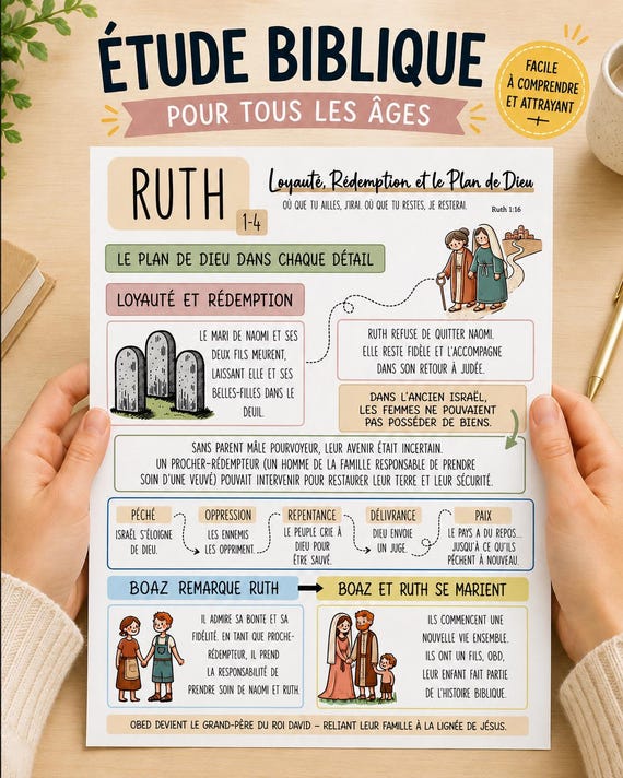 Guide d'Étude Biblique Imprimable, Ancien et Nouveau Testament Complet, PDF Téléchargeable