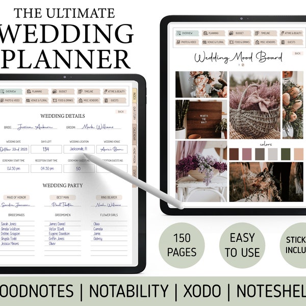 Wedding Planner | Goodnotes Wedding Planner | Digital Wedding Planner Book | Wedding Organizer | Wedding Budget Planner