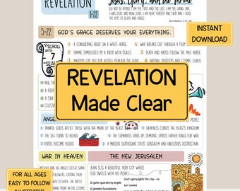 Book of Revelation Explained, Bible Study Guide Printable Revelation Chapter from New Testament